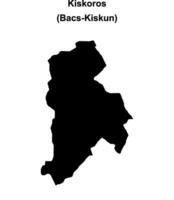 Kiskoros district blank outline map vector