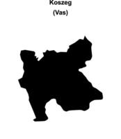 Koszeg district blank outline map vector