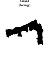 Fonyod district blank outline map vector