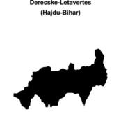 Derecske-Letavertes district blank outline map vector