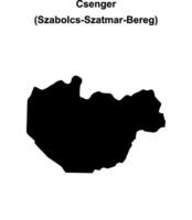Csenger district blank outline map vector
