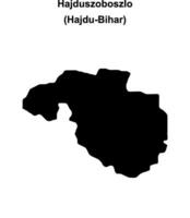 Hajduszoboszlo district blank outline map vector