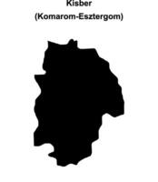 Kisber district blank outline map vector