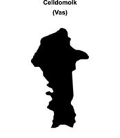 Celldomolk district blank outline map vector