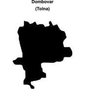 Dombovar district blank outline map vector