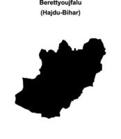 Berettyoujfalu district blank outline map vector