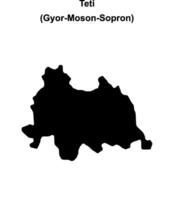 Teti district blank outline map vector