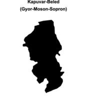 Kapuvar-Beled district blank outline map vector