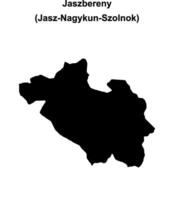 Jaszbereny district blank outline map vector