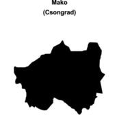 Mako district blank outline map vector