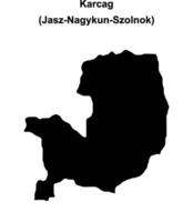 Karcag district blank outline map vector