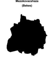 Mezokovacshaza district blank outline map vector