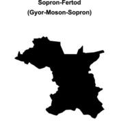 Sopron-Fertod district blank outline map vector