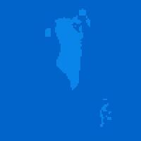Blue halftone dot outline map background of Bahrain vector