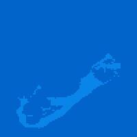 Blue halftone dot outline map background of Bermuda vector