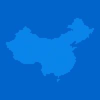 Blue halftone dot outline map background of China vector