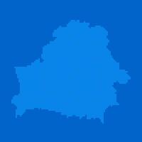 Blue halftone dot outline map background of Belarus vector