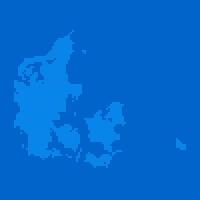 Blue halftone dot outline map background of Denmark vector