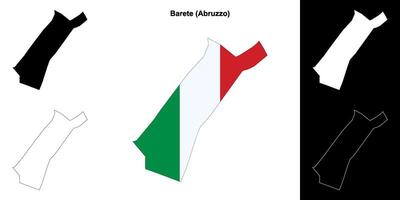 Barete, Abruzzo outline map set vector