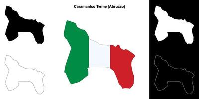 Caramanico Terme, Abruzzo outline map set vector