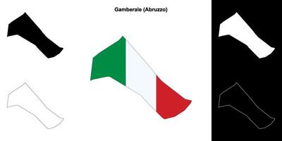 Gamberale, Abruzzo outline map set vector