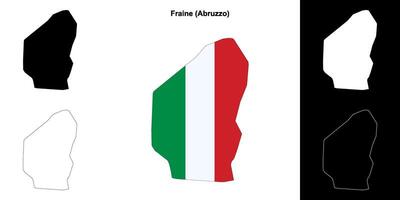 Fraine, Abruzzo outline map set vector