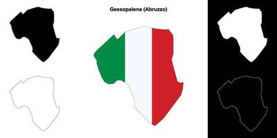 Gessopalena, Abruzzo outline map set vector