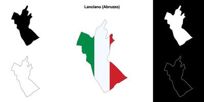 Lanciano, Abruzzo outline map set vector