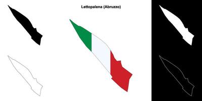 Lettopalena, Abruzzo outline map set vector