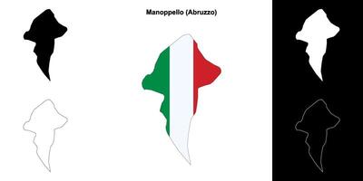 Manoppello, Abruzzo outline map set vector