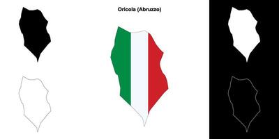 Oricola, Abruzzo outline map set vector