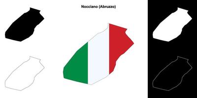 Nocciano, Abruzzo outline map set vector