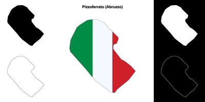 Pizzoferrato, Abruzzo outline map set vector