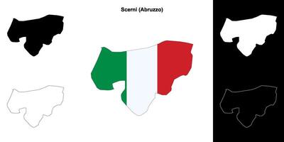 Scerni, Abruzzo outline map set vector