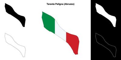 Taranta Peligna, Abruzzo outline map set vector