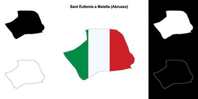 Sant Eufemia a Maiella, Abruzzo outline map set vector