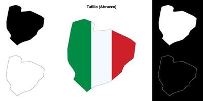 Tufillo, Abruzzo outline map set vector