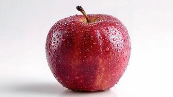 A red apple with water droplets on it photo