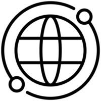 Globe Sync Icon, Black And White Outline Icon Symbol vector