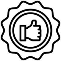 Like Badge Icon, Black And White Outline Icon Symbol vector