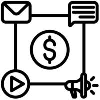 Marketing Media Icon Design, Black And White Outline Icon Symbol vector