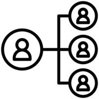 Hierarchy Icon, Black And White Outline Icon Symbol vector