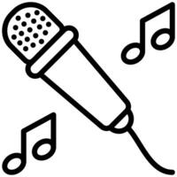 Microphone Outline Icon Design, Black And White Outline Icon Symbol vector