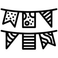 Garland Outline Icon, Black And White Outline Icon Symbol vector