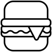 Burger Icon, Black And White Outline Icon Symbol vector