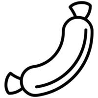 Sausage Icon, Black And White Outline Icon Symbol vector
