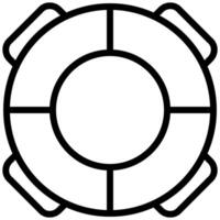 Lifebuoy Outline Icon, Black And White Outline Icon vector
