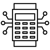 Digital Debit Icon, lined icon , black and white outline icon symbol. vector