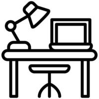 Workspace Icon Design, Black And White Outline Icon Symbol vector