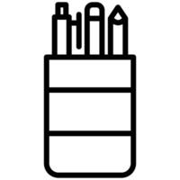 Pen Case Icon Design, Black And White Outline Icon Symbol vector